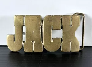 Vintage JACK - Hebilla de cinturón con nombre de latón macizo - Imagen 1 de 2