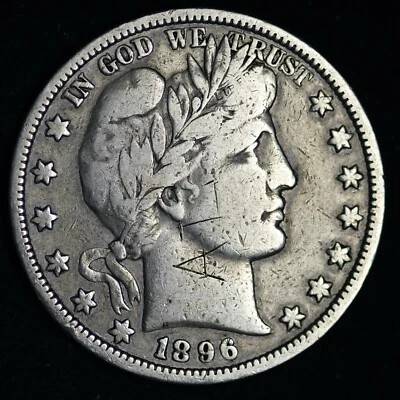 1896-O Barber Silver Half Dollar VF details FREE SHIPPING E296 APU - Image 1 of 2