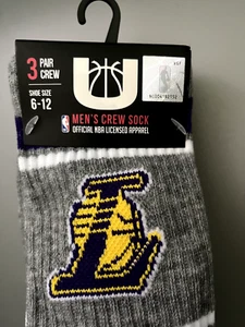 NBA Los Angeles LAKERS Basketball Crew Socks 3 Pairs BLACK/PURPLE/GREY - Bild 1 von 3