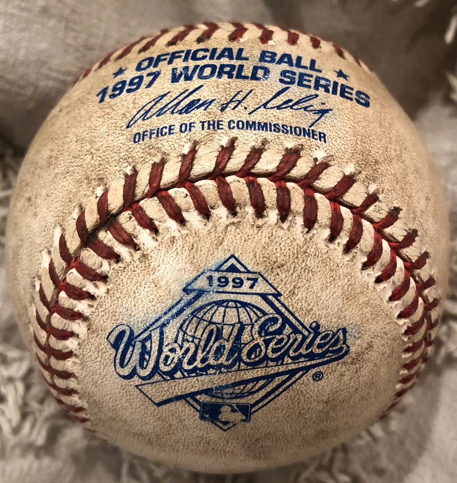 1997 World Series Cleveland Indians Vs Florida Marlins Game Used Baseball - Image 1 of 1