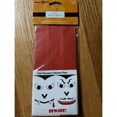 Bolsas de golosinas de Halloween raras nuevas en paquete de Nordicware con cara de vampiro/demonio y calabaza Foto 1 de 2