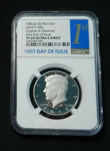 2019 S Kennedy 50C NGC PF 69 Ultra Cameo, First Day of Issue - Picture 1 of 2