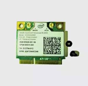 Tarjeta wifi inalámbrica Intel Centrino N 6205 62205ANHMW 695826-001 695915-001 - Imagen 1 de 2