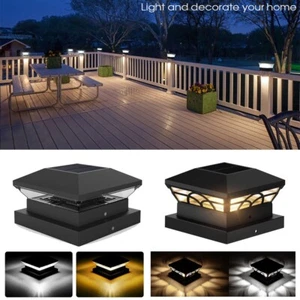 Postes solares valla luz exterior lámpara solar tapas luz de jardín pared lámpara de valla - Imagen 1 de 20