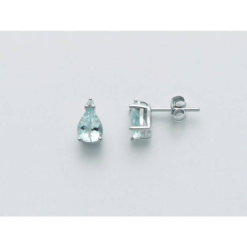 Orecchini Donna Miluna Oro 750 Acquamarina Goccia E Diamanti ERD2492 NUOVO E ...