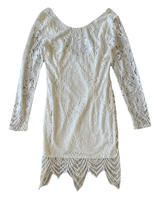 Vintage Y2K Charlotte Russe XL bodycon dress coquette romantic white lace fairy - Image 1 of 4