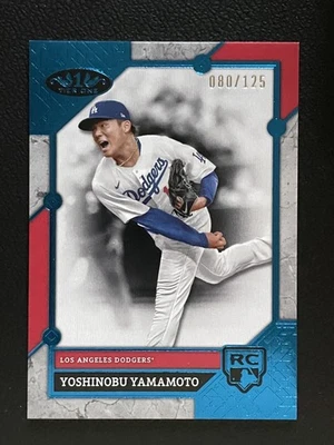 2024 Topps Tier One Tier 3 Blue Foil #71 Yoshinobu Yamamoto 80/125 RC - Image 1 of 2