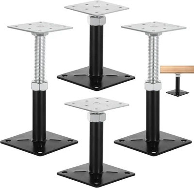TIMCORR 4 PCS Adjustable Floor Jacks, Heavy Duty Metal Post Floor Support, 5 to 8 Inches