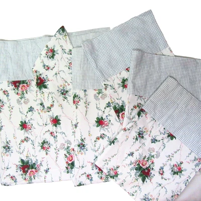 Ralph Lauren Blaine Floral Azul Gingham Personalizado 5 peças Tier Swag and Valance Conjunto - Imagem 1 de 4