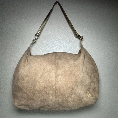 Lauren Ralph Lauren Hobo Bolso de Hombro Mujer Bolso de Mano 12.5" X 9 Marrón Gamuza Foto 1 de 4