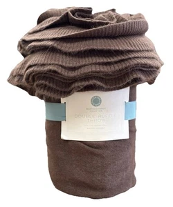 NEW Martha Stewart Double Ruffle Throw 50x70 100% Acrylic Macy’s $80 Mocha 2009 - Picture 1 of 5