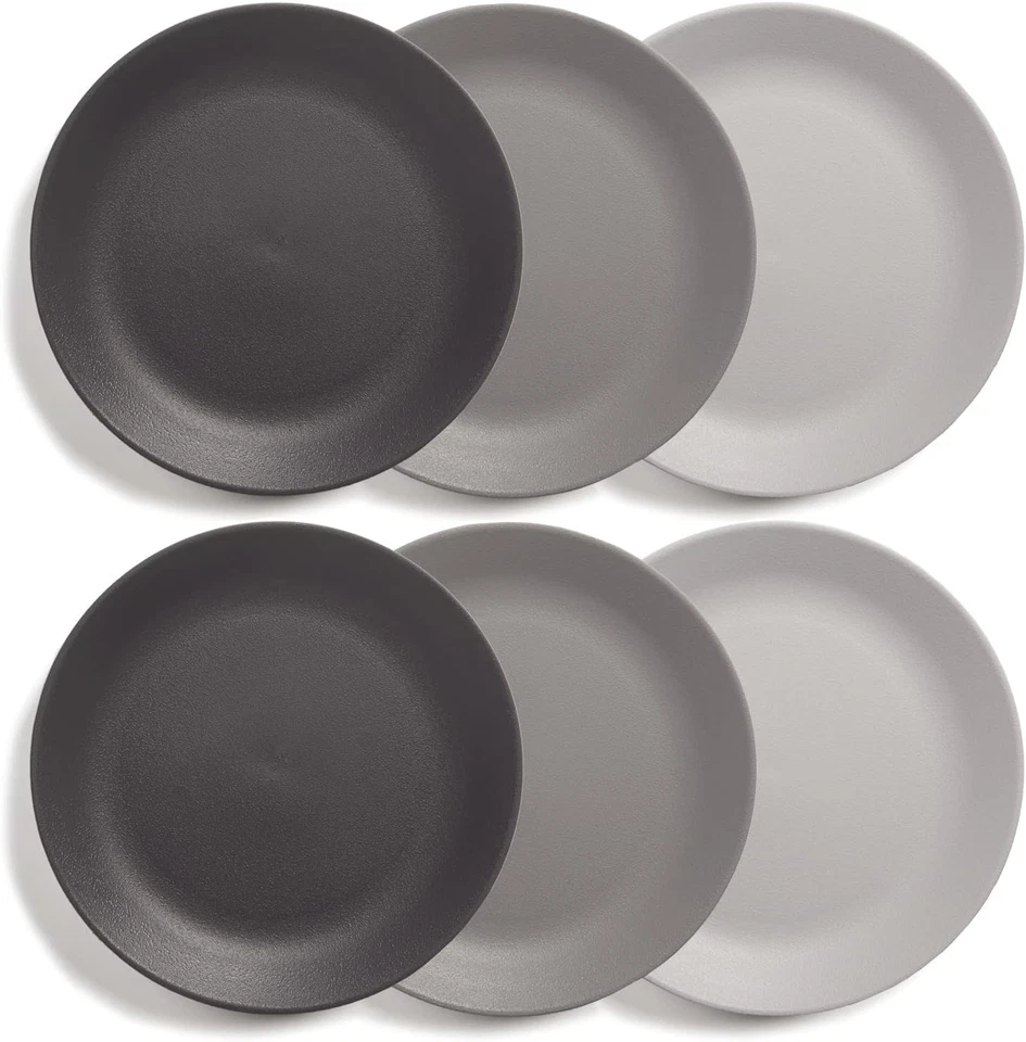 10" Grey Stone Plastic Dinner Plates - Set of 6, Reusable, Bpa-Free - Image 1 of 4