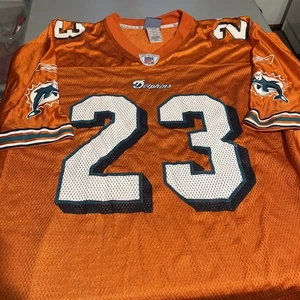 Preowned Reebok Team Apparel NFL Miami Dolphins #23 Ronnie Brown Jersey Size L - Picture 1 of 5