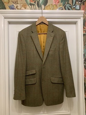 Chaqueta deportiva Robert Noble Harvie & Hudson Scottish Tweed 38R verde country Foto 1 de 4