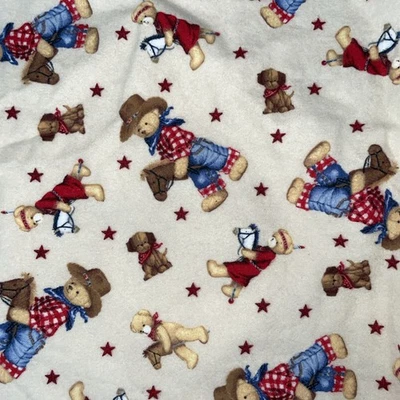 "Panel de tela de franela de algodón oso de peluche vaquero Curly by Patty Reed 42"" X 66""" Foto 1 de 4