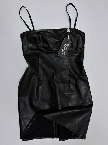 Versace Jeans Couture Mini Abito Vintage Senza Spalline Nero Taglia 30 44 NUOVO