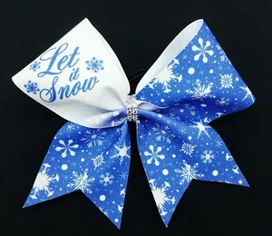 Cheer Bow - Let It Snow - Glitter Hair Bows - Picture 1 of 1