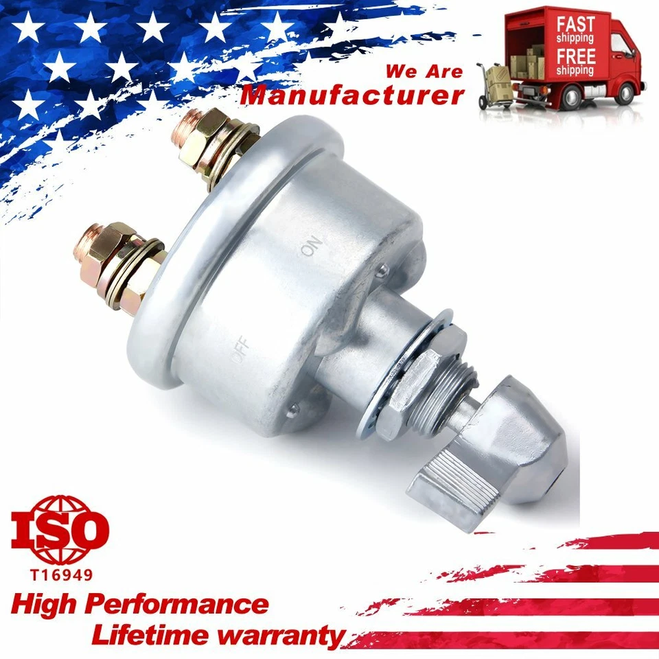 Interruptor de corte de desconexión rápida de batería maestra de RV de 12 V 2 postes SPST 125 amperios marino Foto 1 de 4