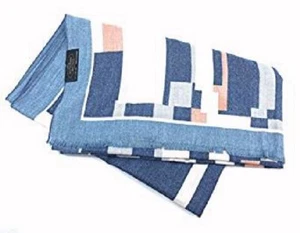 Soft Cashmere Large Shawl or Wrap Made in Germany - Color Block Blue - Picture 1 of 2