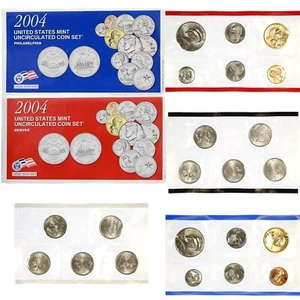 2004 P&D Mint Set Brilliant Uncirculated US with Envelopes & COAs (22 Coin Set) - Picture 1 of 6