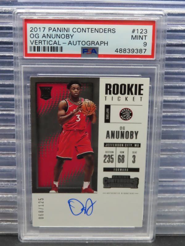 2017-18 Contenders Og Anunoby Rookie Ticket Vertical Auto RC #068/125 PSA 9 MINT