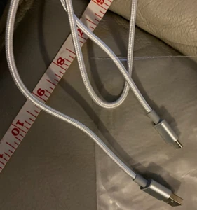 Heavy Duty Braided USB C Type-C Fast Charging Data Sync Charger Cable Long Cord - Photo 1 sur 3