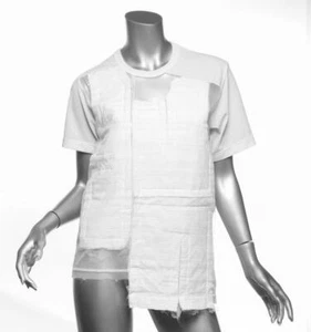 COMME DES GARCONS Womens White Sheer Tulle T-Shirt Asymmetric Top Blouse S NEW - Picture 1 of 4