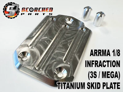 SCORCHED PARTS RC Titanium Skid Plate - for Arrma all Mega / 3S and 4S cars