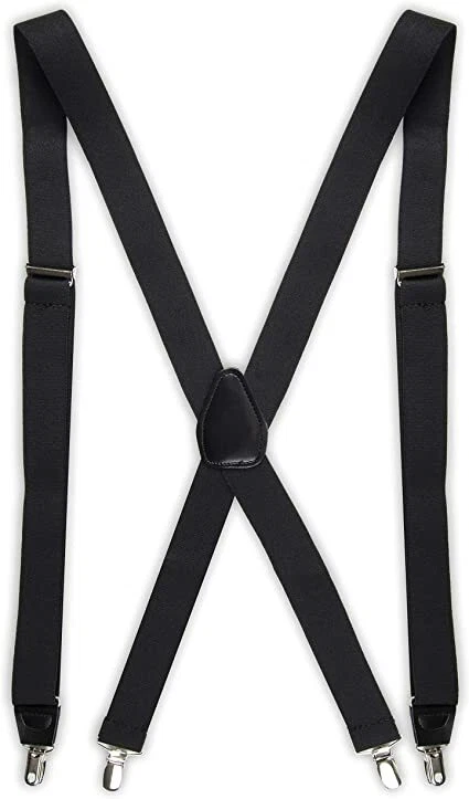 Dockers Adjustable Clip-On Elastic Suspenders Solid Black 1.25" One Size S - XL - Image 1 of 1