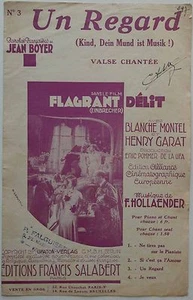 Partition alt partitur sheet music = Jean Boyer - Un regard - Imagen 1 de 2