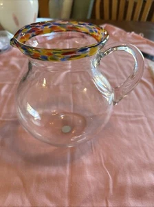 Block Kristall Krug 8" KONFETTI RAND mundgeblasen - Bild 1 von 5