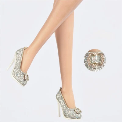 Silver Shoes Pump for Fashion royalty Ⅱ FR2 Nu Face 2 doll integrity toy 3.0 6.0