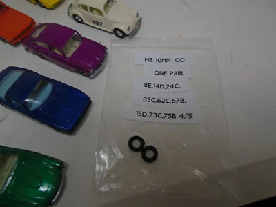 MATCHBOX 10MM O/D BLK PLASTIC TIRES!FITS # 8e,14d,15d,24c,33c,62c,67b,73c,75b4-5 - Image 1 of 2