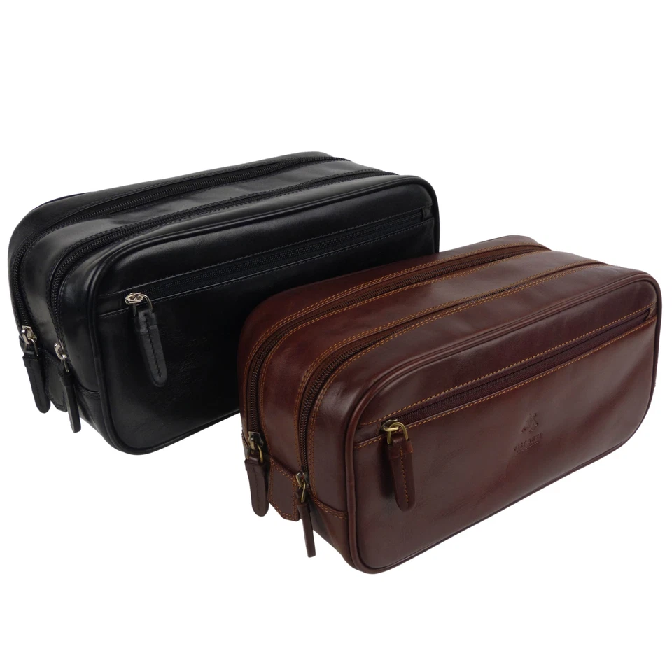 Mens Stylish Top Quality Leather Wash Bag by Visconti; Monza Travel - Image 1 of 1