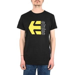 Etnies Corp Combo S/S T-Shirt - Black/Yellow/White - Picture 1 of 5