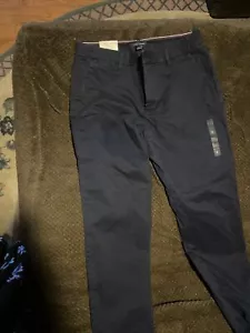 Tommy Hilfiger Hampton Stretch schmale Chino Damenhose blau weiß gestreift Größe 8 - Bild 1 von 7