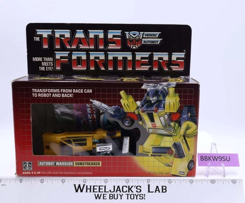 Sunstreaker w/ NICE BOX 100% Complete Vintage Hasbro G1 Transformers 1985 Figure Cover