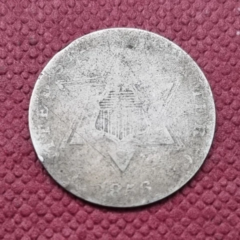 1856 Three Cent Silver Trime 3c Circulated #46929 Cover