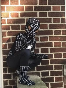 Boy Black Spiderman Venon Cosplay Costume Kids Hallowen Bodysuit Superhero - Picture 1 of 6