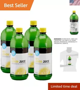Amazon Brand - Happy Belly 100% Lemon Juice, Bottle, 32 fl oz (Pack of 1) - Picture 1 of 7