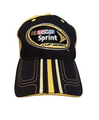 Chapéu NASCAR Sprint Cup Series masculino amarelo e preto bandeira quadriculada esporte novo chapéu - Imagem 1 de 4