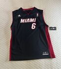 Lebron James #6 Miami Heat Black Jersey Boys Size XL Adidas New With Tags
