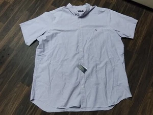 Camisa Oxford Polo Ralph Lauren Para Hombres Calce Clásico Manga Corta 4XLT Púrpura Nueva con Etiquetas - Imagen 1 de 5
