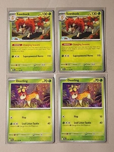 2x Sawsbuck 017/162 & 2x Deerling 016/162 Pokemon card SV Temporal Forces NM - Picture 1 of 1