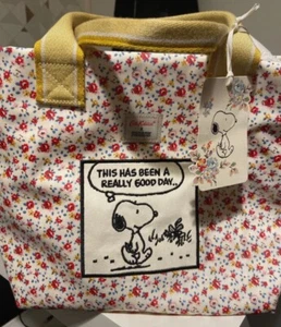 New Cath Kidston X Peanuts Snoopy Floral Handbag Tote Bag With Shoulder Strap - Picture 1 of 5