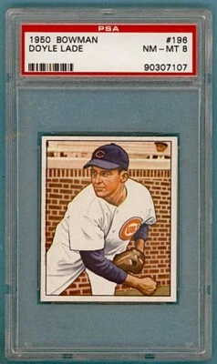 1950 Bowman Doyle Lade #196 PSA 8! Cubs! - Image 1 of 2