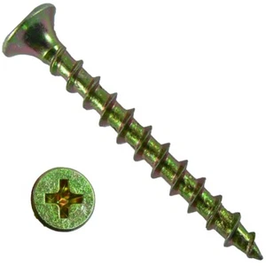 DRYWALL SCREWS: Coarse Yellow Zinc Drywall Screw (1"-4") Phillips Wood Screws - Picture 1 of 1
