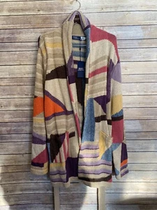 Abrigo Cárdigan Polo Ralph Lauren Talla XL Mujer Geométrico Multicolor Chal Nuevo con Etiquetas - Imagen 1 de 5