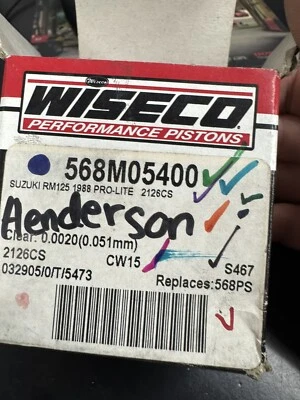 Kit de pistón Wiseco 54,00 mm para Suzuki RM125 1988 #568M05400 Foto 1 de 4