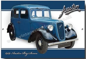 AUSTIN BIG SEVEN METAL SIGN.GARAGE SIGN.VINTAGE BRITISH AUSTIN MOTOR CAR. - Picture 1 of 1